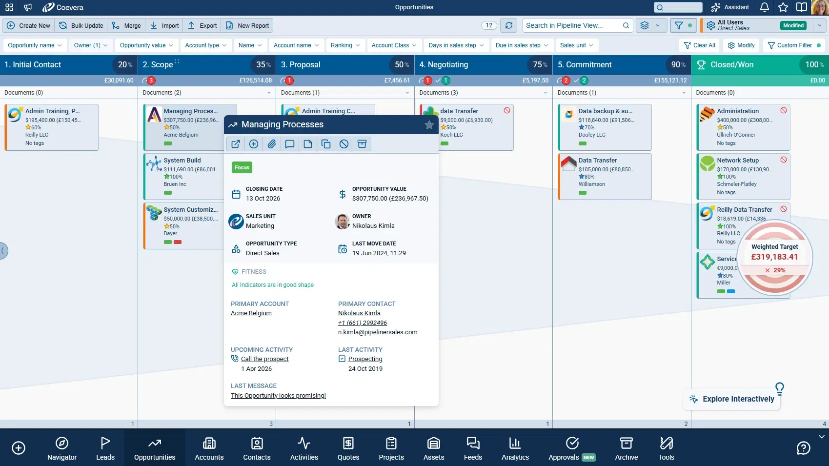 Visual Pipeline Management — Coevera CRM
