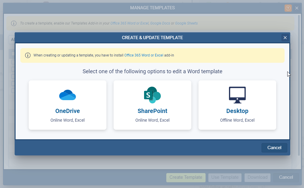 CRM Template features 