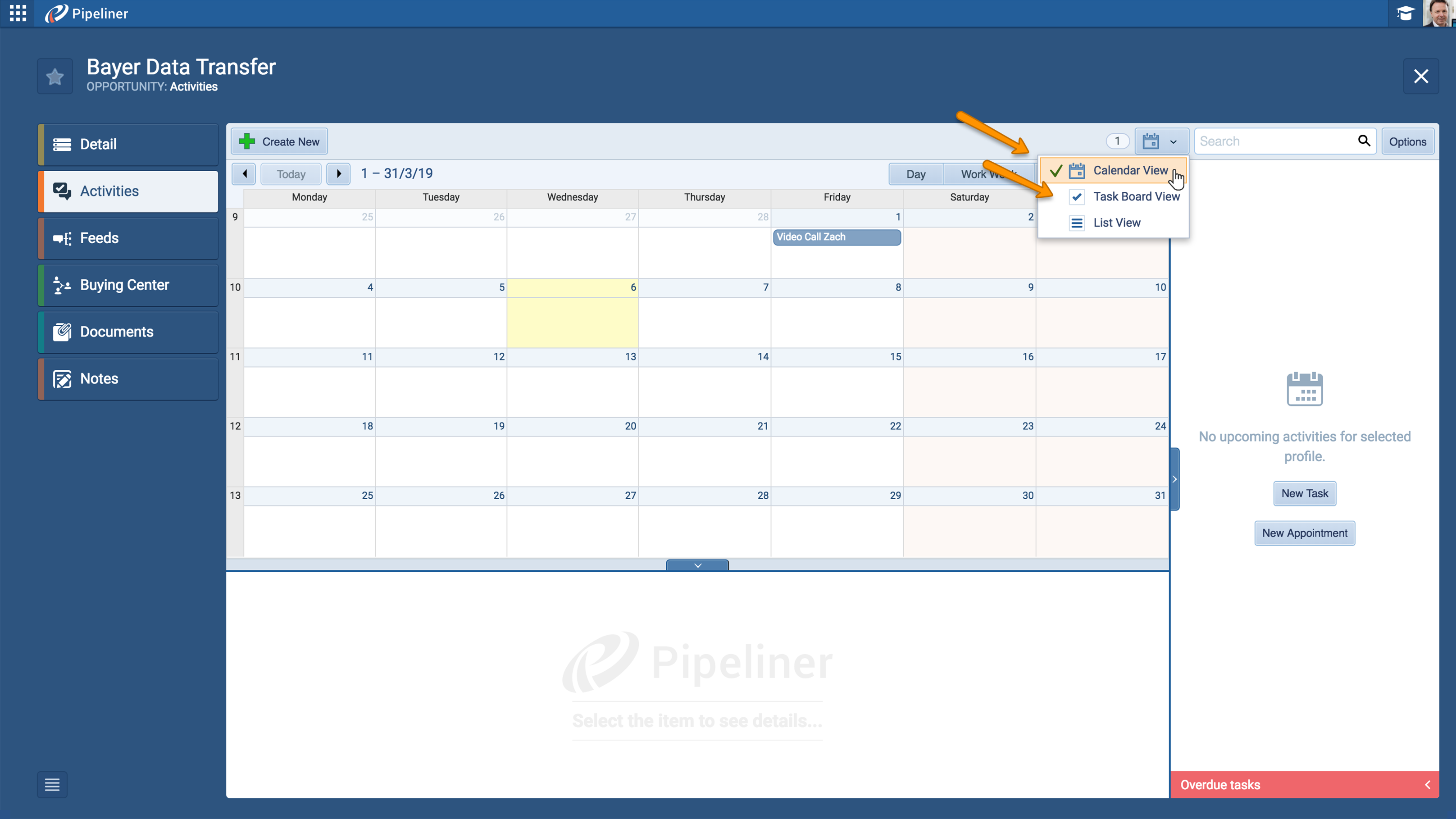 CRM activities views CRM activities views