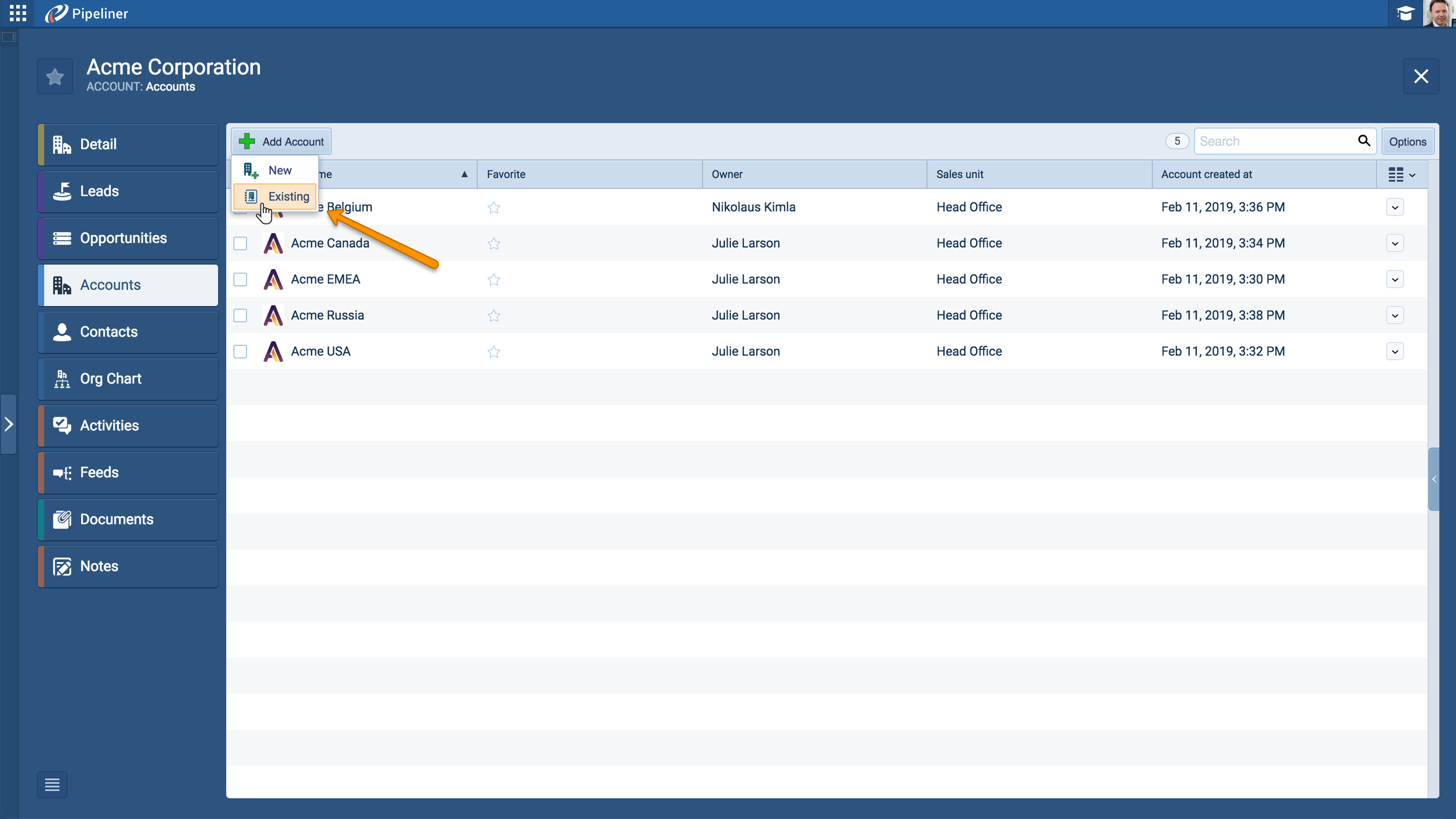 Link existing accounts to other accounts Link existing accounts to other accounts