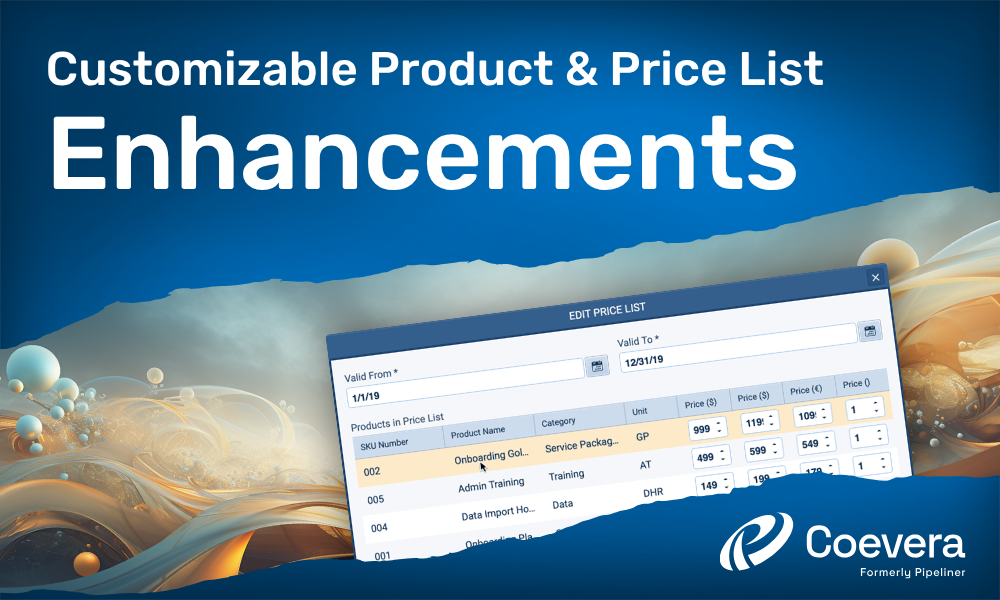 Customizable Product and Price List Enhancements Coevera