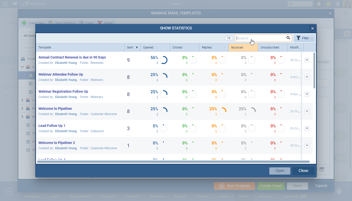 Email tracking feature