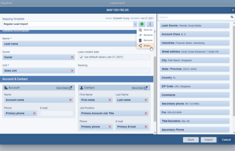 Importing leads into Coevera
