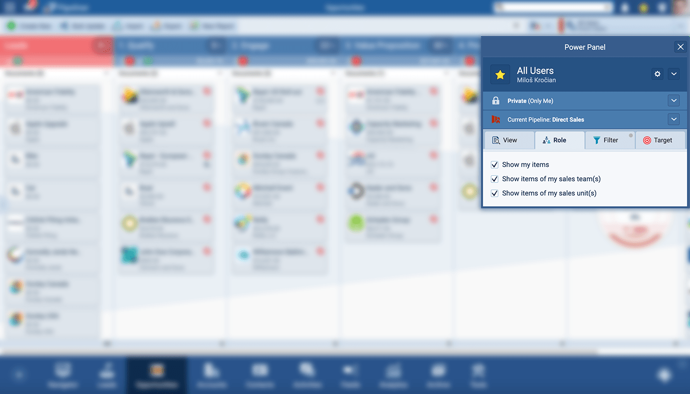 system to only show you certain factors in your current view