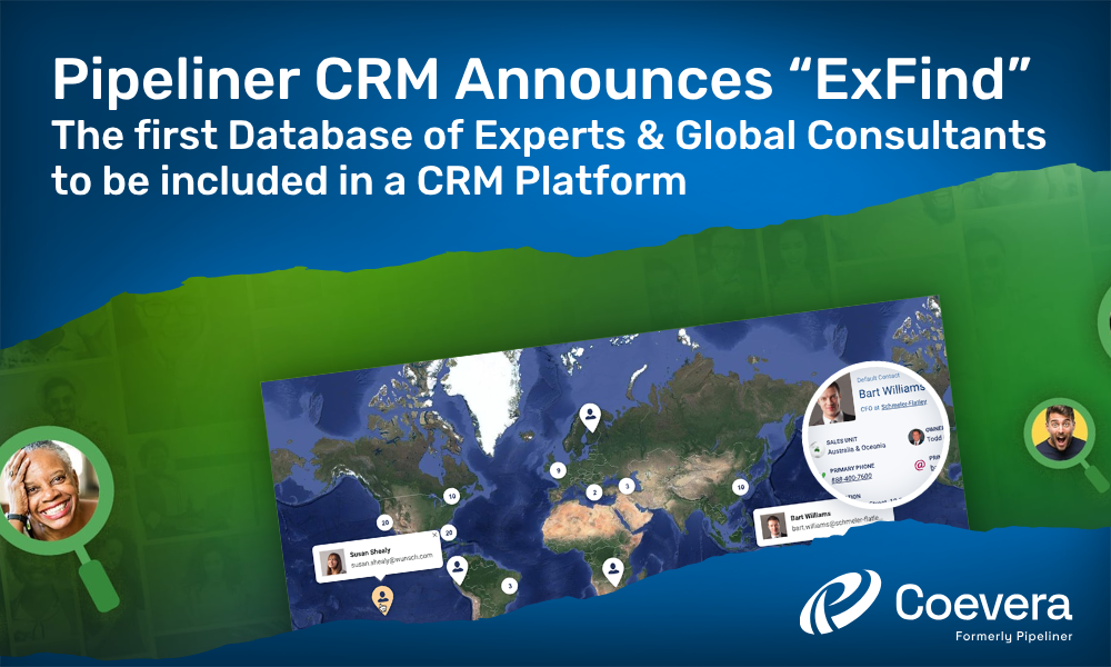 Coevera formerly Pipeliner CRM Announces ExFind, the First Database of Experts and Global Consultants to be Included in a CRM Platform