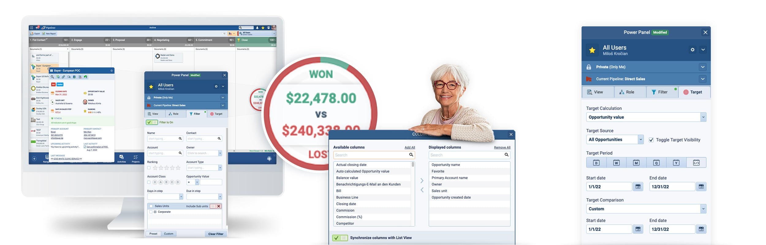 Coevera Power Panel as the live pipeline view and goals