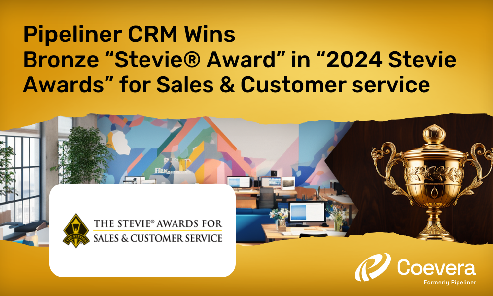 Coevera formerly Pipeliner CRM Wins Bronze Stevie® Award In 2024 Stevie Awards For Sales & Customer Service