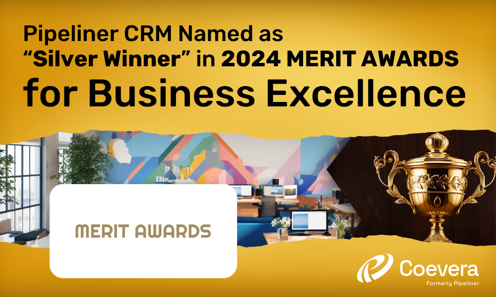 Coevera formerly Pipeliner CRM Named as Silver Winner in 2024 MERIT AWARDS for Business Excellence (1)