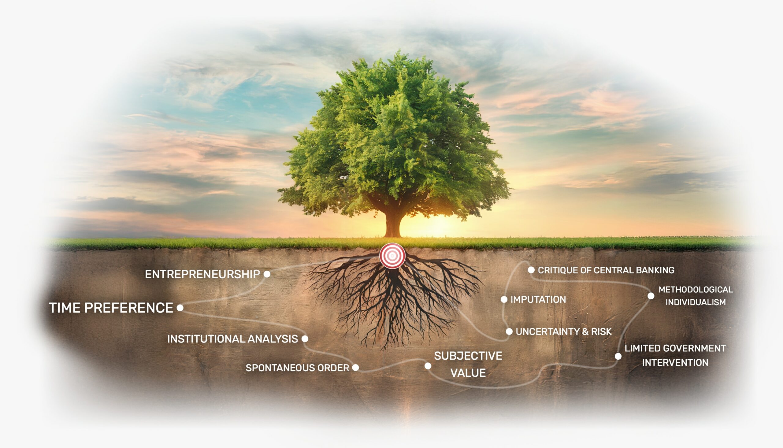 austrian-school-core-tenets-core-tenets-of-the-austrian-school-tree-1600 Illustration of key Austrian economic principles