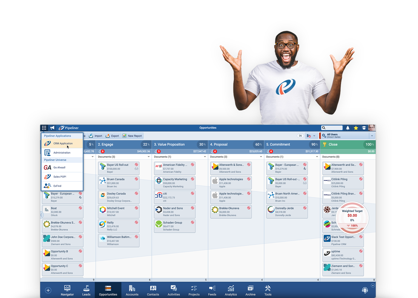 Sales CRM Opportunity pipeline 