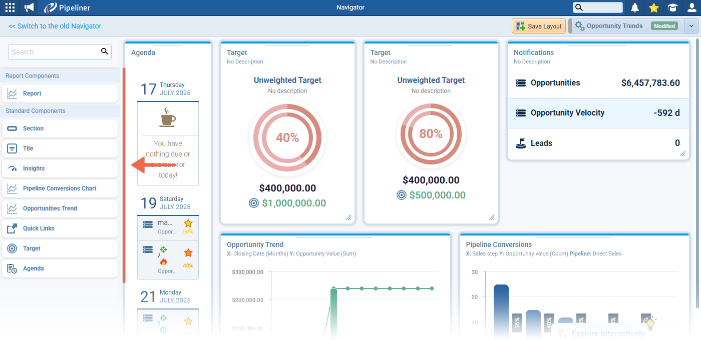 CRM Navigator/ dashboard