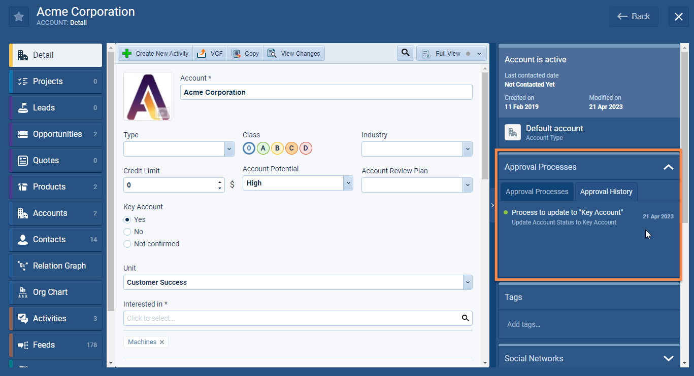 Approval process on workflow feature