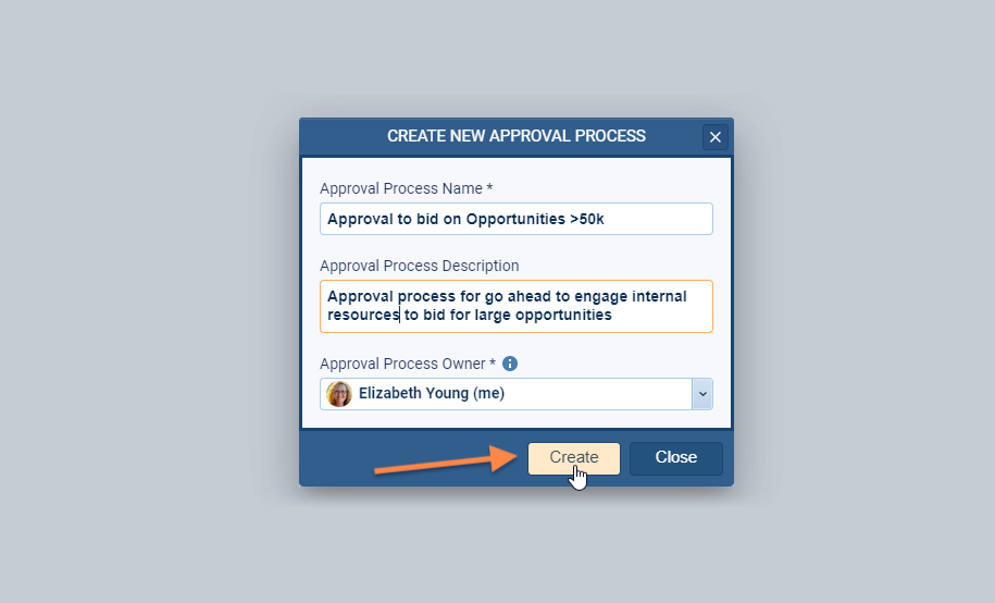 Approval process on workflow feature