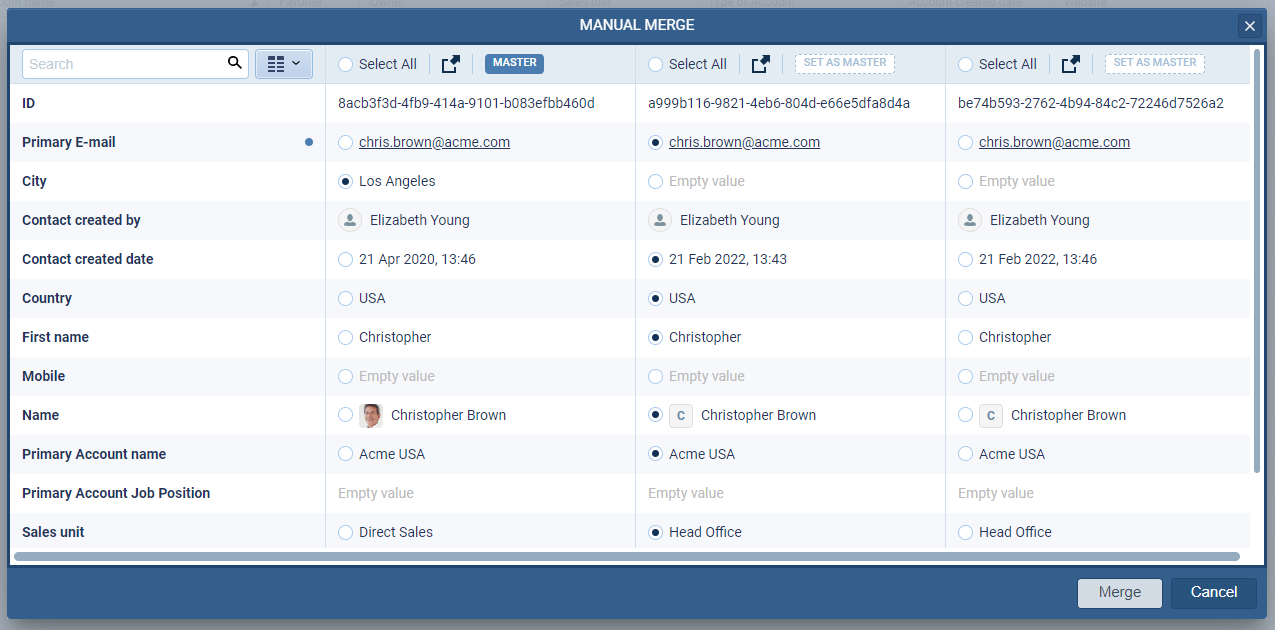 Duplicate checker view 
