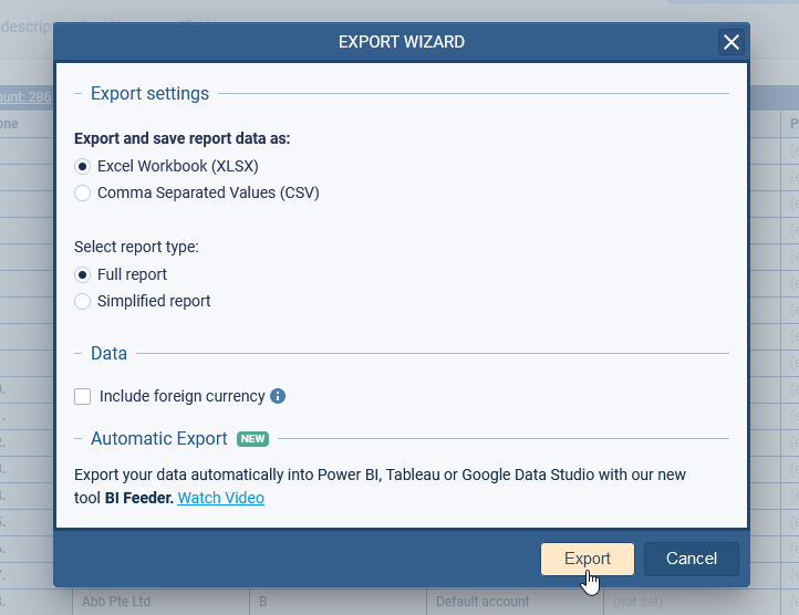 Export CRM data