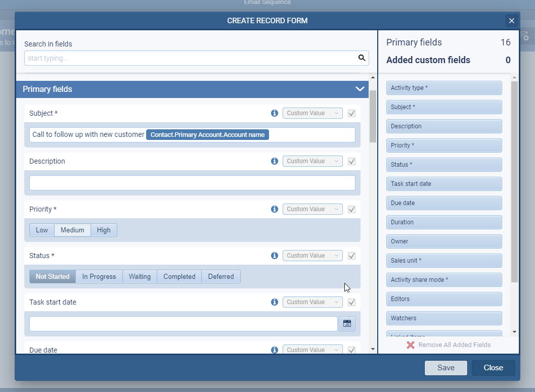 Using email sequences in Coevera
