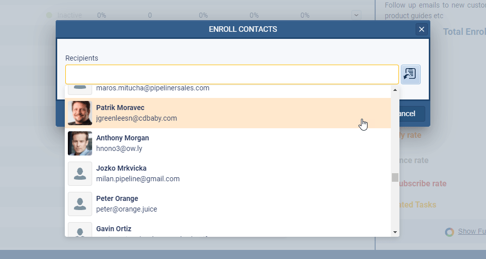 Using email sequences in Coevera