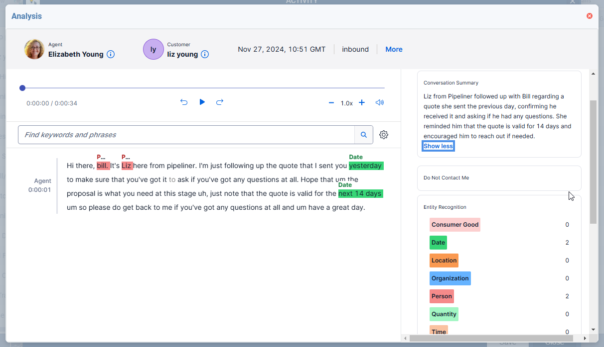 AI Call Summary & Analysis