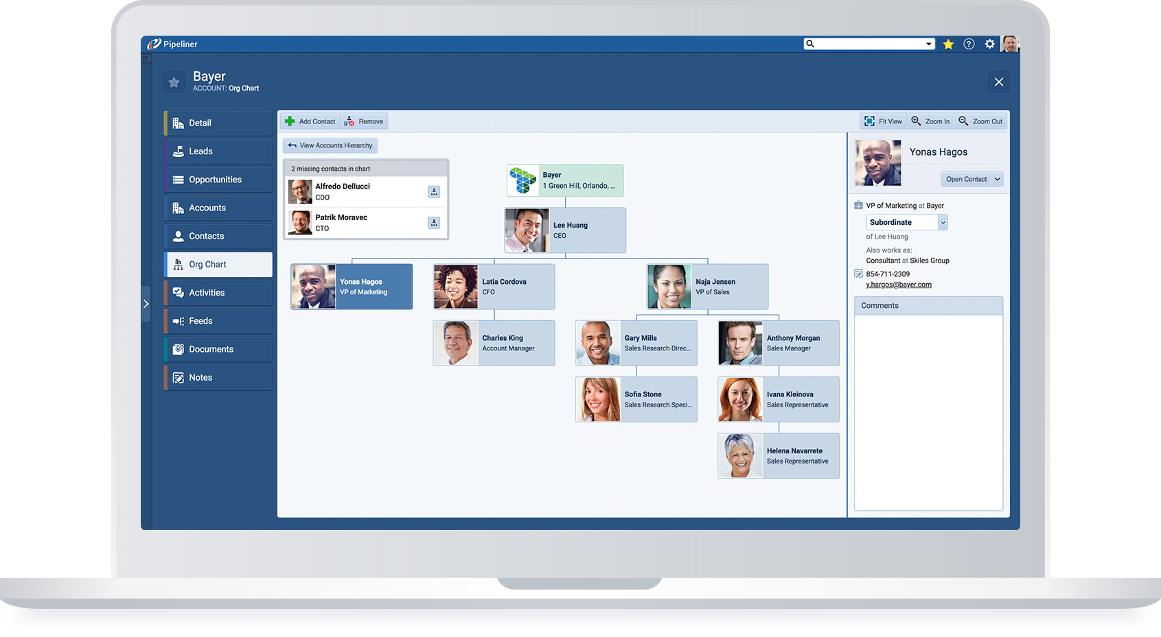 laptop-org-chart Coevera organization chart feature