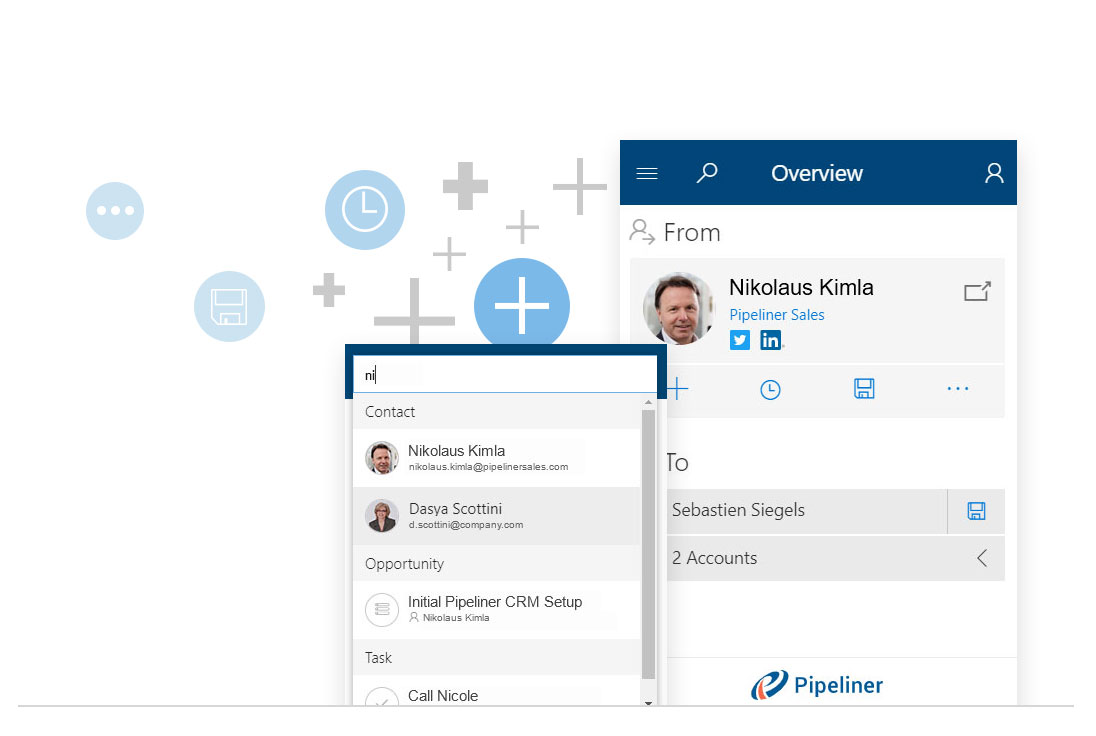 From inside the MS Outlook Add-in you can search Coevera
