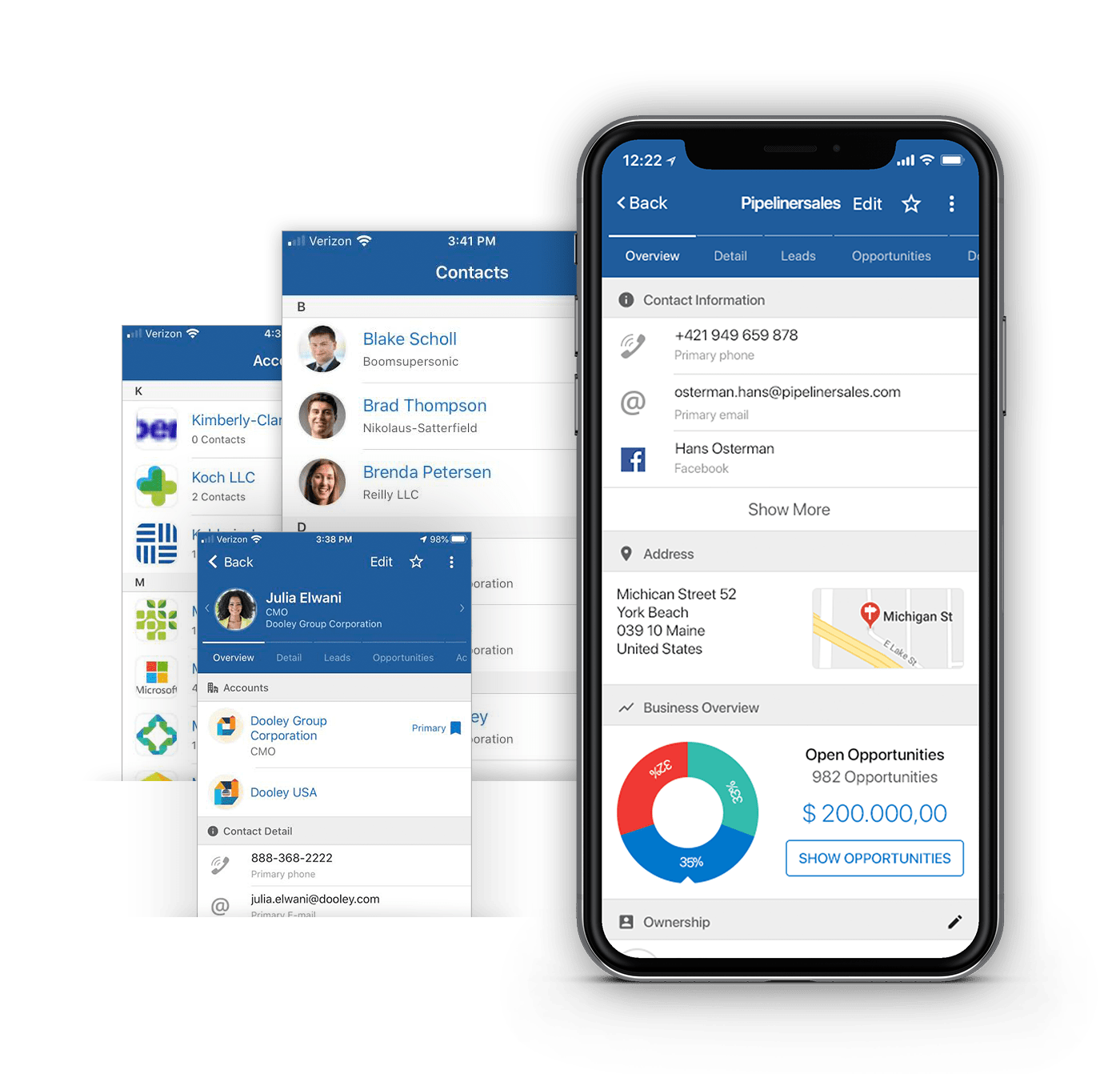 Mobile CRM App accounts & contacts feature Mobile CRM App accounts & contacts feature