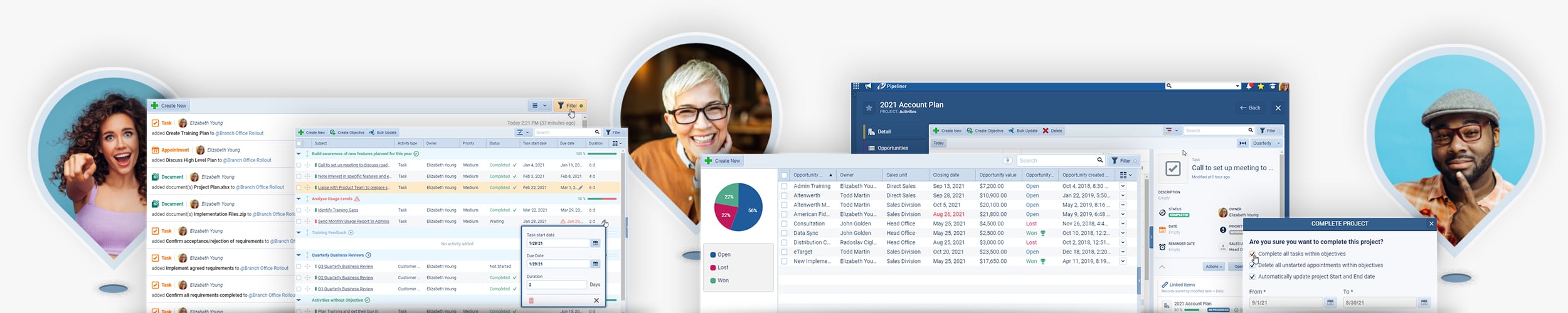 Project Management features in Coevera