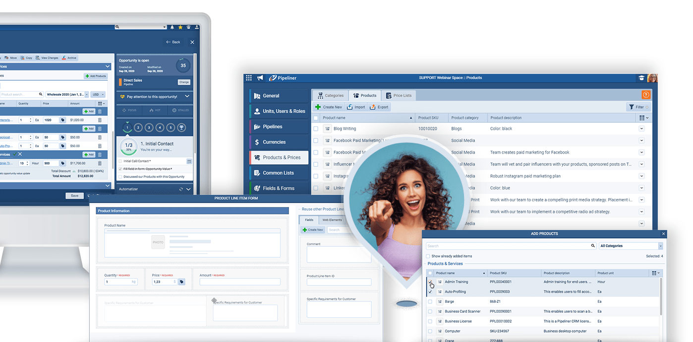 pipeliner-concepts-screenshots-3d-collage-product-lists-1223 CRM product lists within Coevera