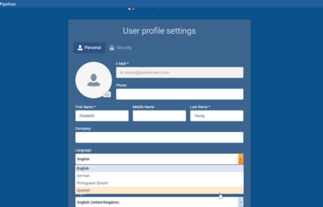 Spanish in application in Coevera