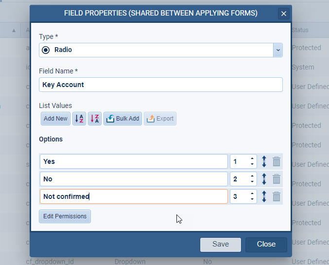 custom fields feature