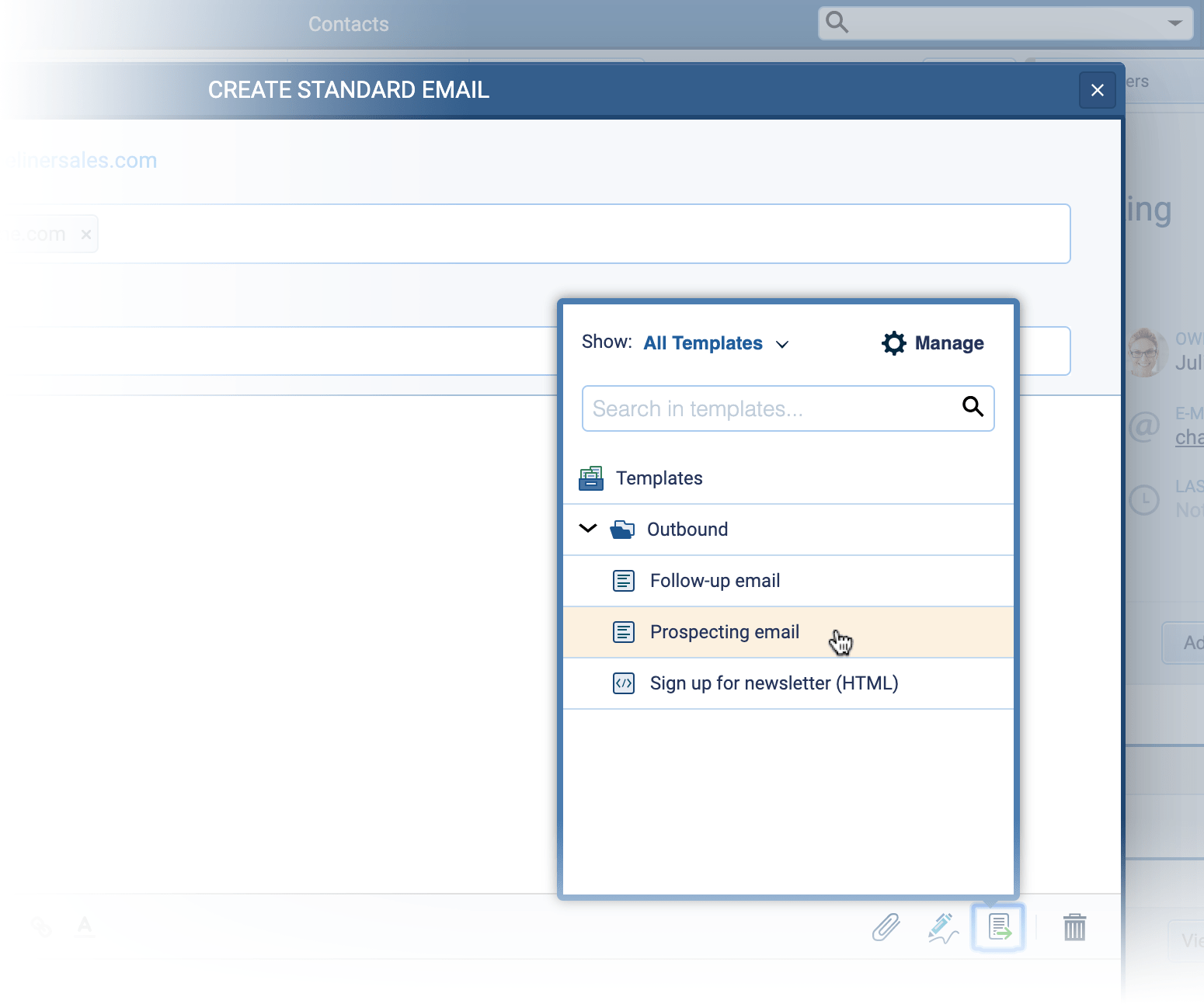 using email templates in Coevera